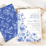 Delft Blue White Chinoiserie Floral Bridal Shower Invitation