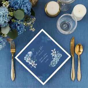 Delft Blue White Chinoiserie Floral Bridal Shower Napkins
