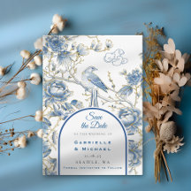 Delft Blue White Chinoiserie Porcelain Bird