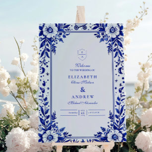 Delft Blue White Chinoiserie Wedding Foam Board