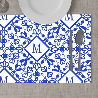 Delft-Blue White Custom Monogram