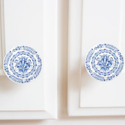 Delft Blue White Dutch Inspired Ceramic Knob