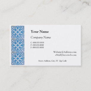 Delft Blue White Faux Tile Custom Business Cards