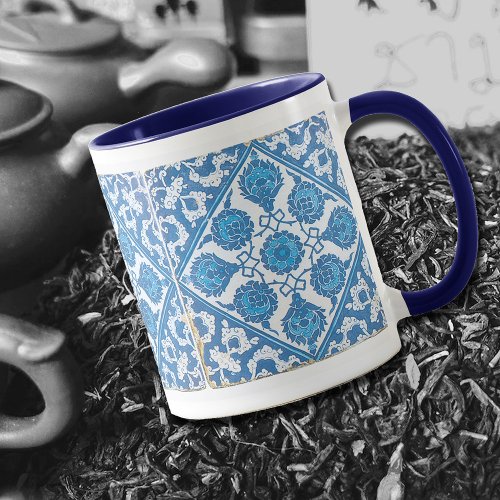 Delft Blue White Vintage Tile Coffee Mug