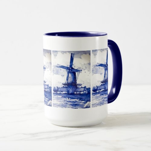 Delft Blue Windmill Mug