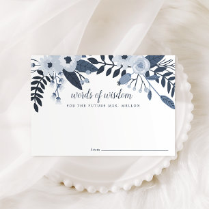 Delft Floral Bridal Shower Advice Card