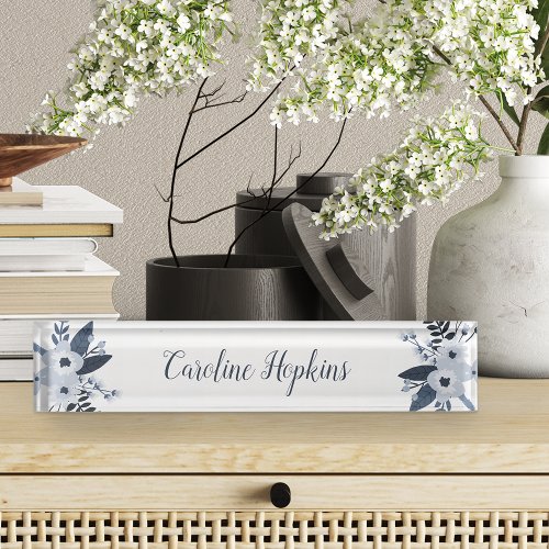 Delft Floral Desk Name Plate