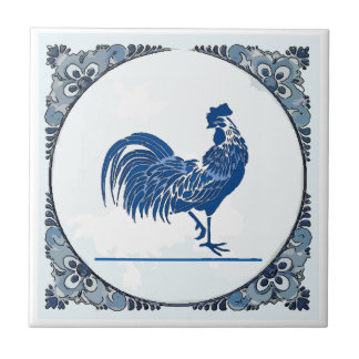 Delft look Rooster, change image, Ceramic Tile