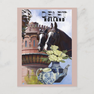 Delft Netherlands Holland Pottery Travel Postcard