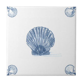 Delft Scallop Tile with Shell Corners