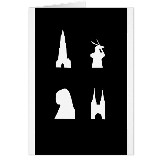 Delft silhouette on black cards (Front)