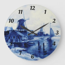 Delft Style Acrylic Wall Clock