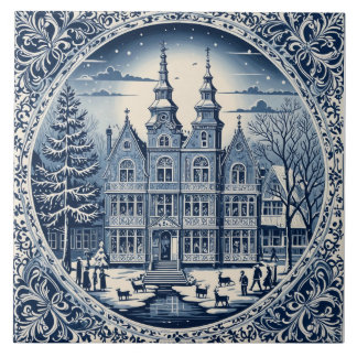 Delft style winter/Christmas 1 Ceramic Tile