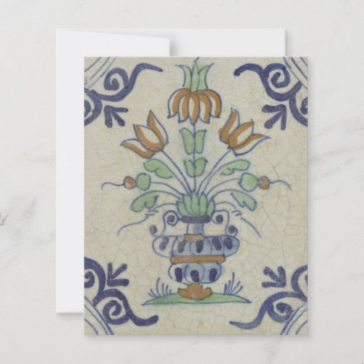 Delft Tile Antique Ceramic Flower Pot (Front)