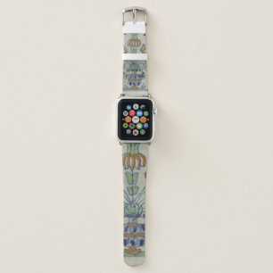 Delft Tile Antique Ceramic Flower Pot  Apple Watch Band