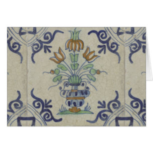 Delft Tile Antique Ceramic Flower Pot  Cards