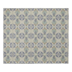 Delft Tile Antique Ceramic Flower Pot Duvet Cover