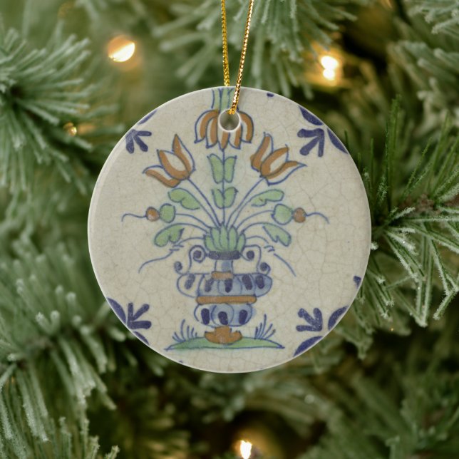 Delft Tile Antique Ceramic Flower Pot  Ornament (Tree)