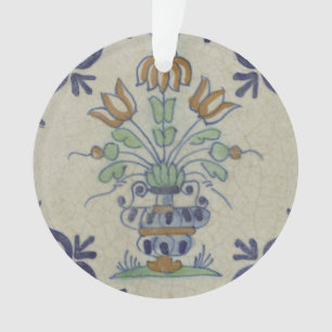 Delft Tile Antique Ceramic Flower Pot Ornament