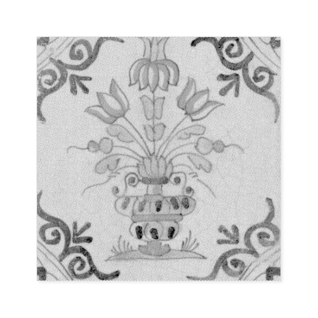 Delft Tile Antique Ceramic Flower Pot  Rubber Stamp (Imprint)