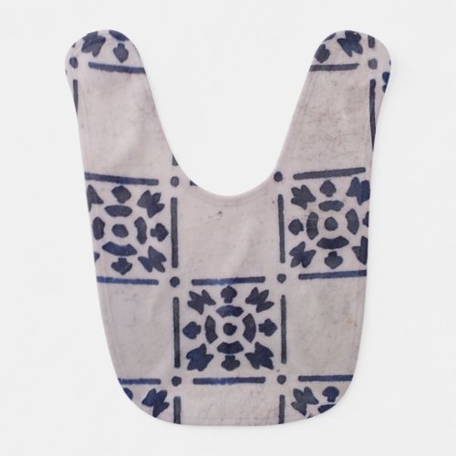 Delft Tile Blue Antique Art Pattern Baby Bib