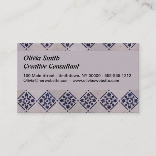 Delft Tile Blue Antique Art Pattern Business Card