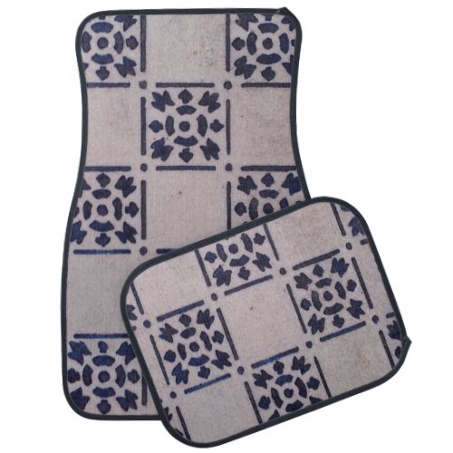 Delft Tile Blue Antique Art Pattern Car Mat