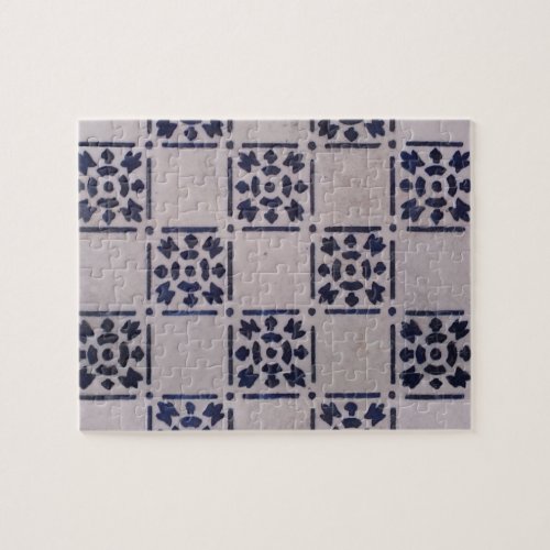 Delft Tile Blue Antique Art Pattern Jigsaw Puzzle