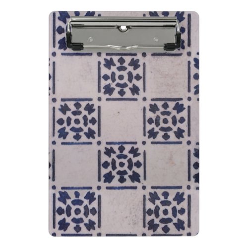 Delft Tile Blue Antique Art Pattern Mini Clipboard