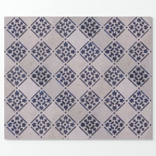 Delft Tile Blue Antique Art Pattern Wrapping Paper