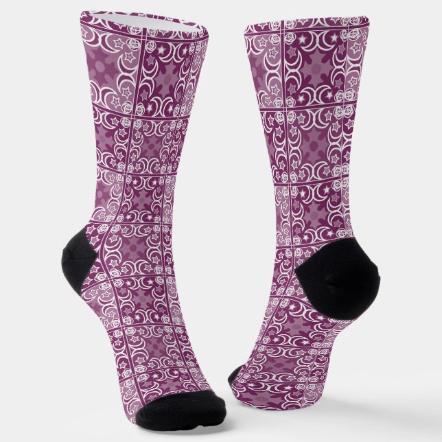 Delft tile ethnic national Dutch pattern   Socks (Angled)