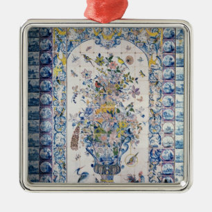 Delft tile panel from the bathroom metal ornament