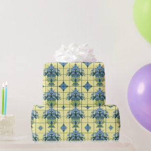 Delft Tile Pattern Wrapping Paper