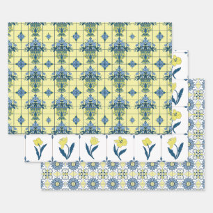 Delft Tile Pattern  Wrapping Paper Sheets