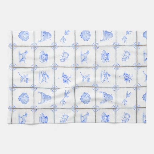 Delft Tile Teatowel Kitchen Towel