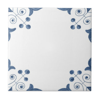 Delft Tile with Scroll Corners