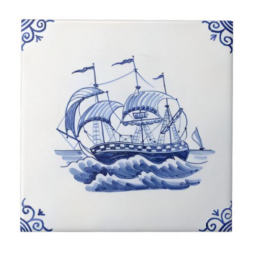 delft tiles reproductions fishing boat