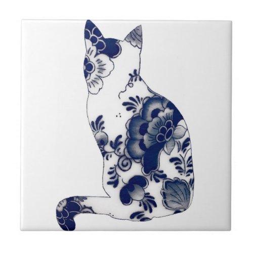 delft tiles reproductions flower cat