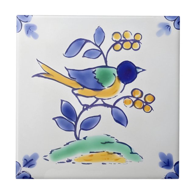 delft tiles reproductions texture bird (Front)