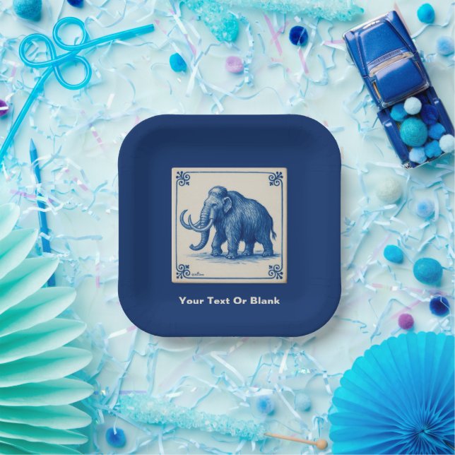 Delft Woolly Mammoth Paper Plates (Party)