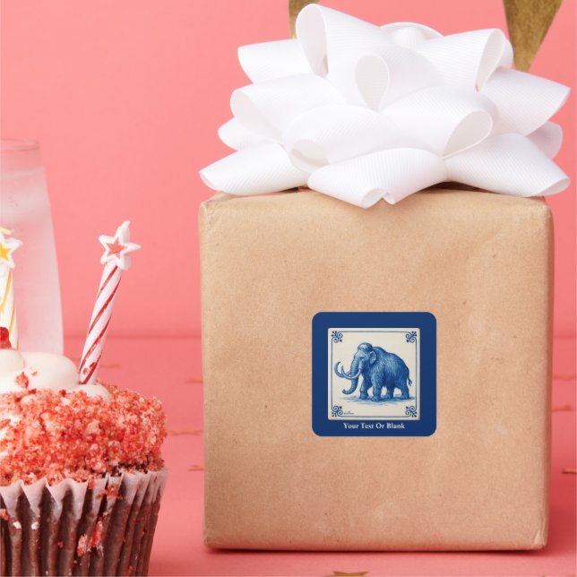 Delft Woolly Mammoth Square Sticker (Party)