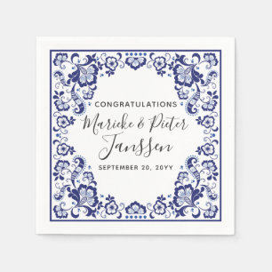 Delfts Blauw Delft Blue Dutch Wedding Dinner Paper Napkins