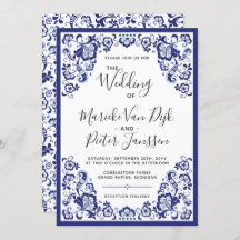 Delfts Blauw | Delft Blue Dutch Wedding Invitation