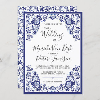 Delfts Blauw | Delft Blue Dutch Wedding Invitation