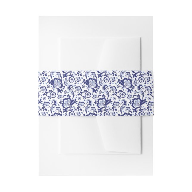 Delfts Blauw | Delft Blue Dutch Wedding Invitation Belly Band (Front Example)