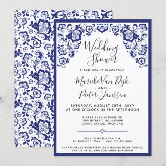 Delfts Blauw | Delft Blue Dutch Wedding Shower Invitation