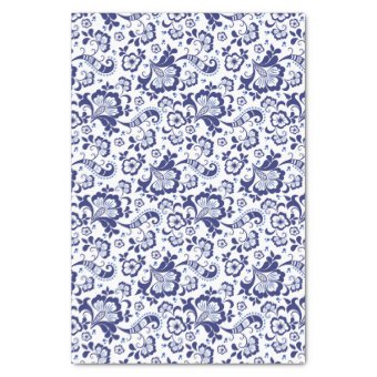 Delfts Blauw | Delft Blue Floral Dutch Wedding Tissue Paper | Zazzle