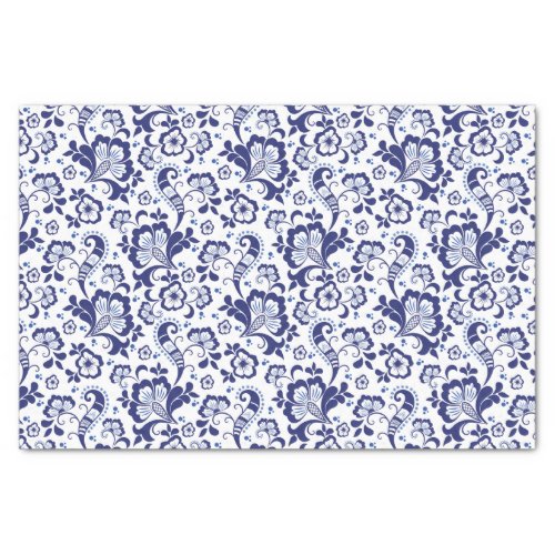 Delfts Blauw  Delft Blue Floral Dutch Wedding Tissue Paper