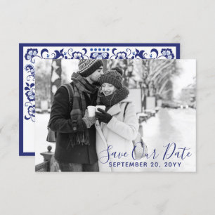 Delfts Blauw Delft Blue Save The Date Photo Invitation