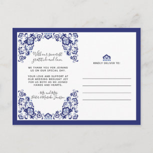 Delfts Blauw Delft Blue Thank You Single Photo Postcard